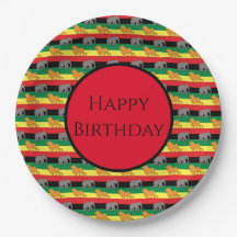 アフリカパーソナライズされたサファリ紙プレート誕生日
