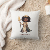 アフリカパーソナライズされたリトル・ナイト・ウォリアーの名前 クッション (ブランケット)