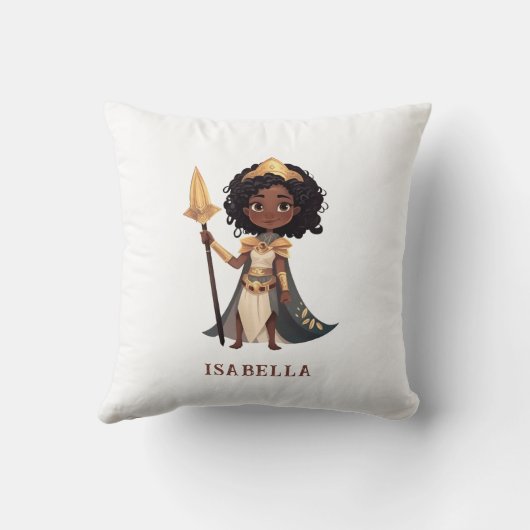 アフリカパーソナライズされたリトル・ナイト・ウォリアーの名前 クッション (裏面)