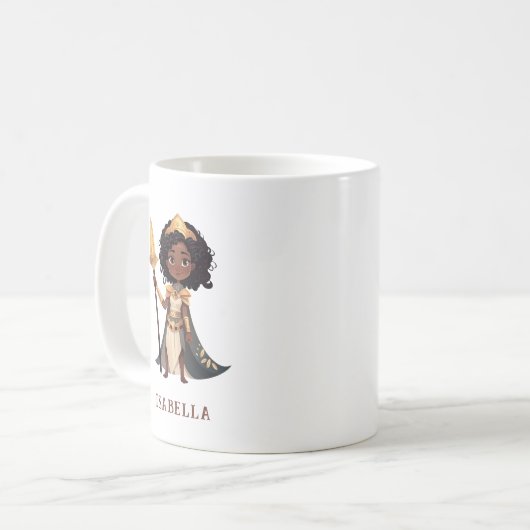 アフリカパーソナライズされたリトル・ナイト・ウォリアーの名前 コーヒーマグカップ (正面左)