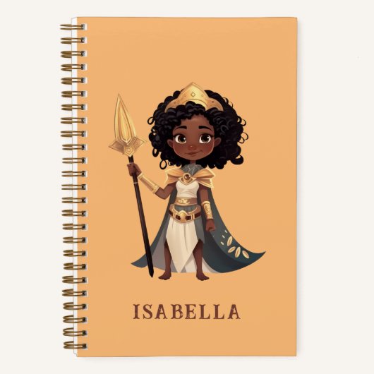 アフリカパーソナライズされたリトル・ナイト・ウォリアーの名前 ノートブック (正面)