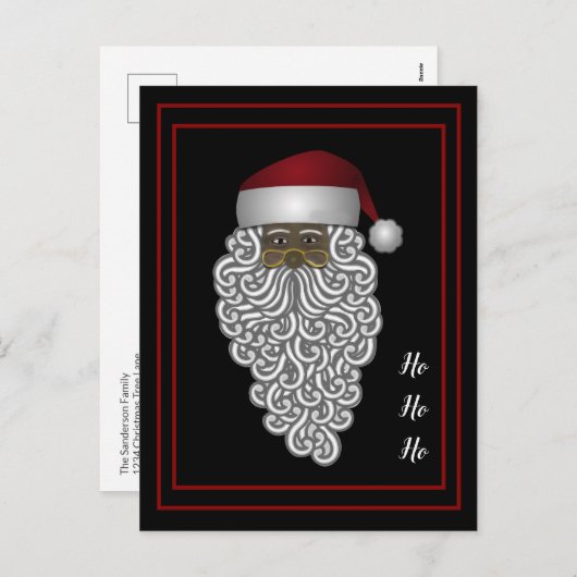 アフリカパーソナライズされた系アメリカンサンタクロース シーズンポストカード (正面/裏面)