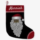 アフリカパーソナライズされた系アメリカンブラックサンタ スモールクリスマスストッキング (正面)