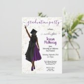 アフリカパーソナライズされた系アメリカ人の女子卒業 招待状 (スタンド正面)