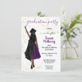 アフリカパーソナライズされた系アメリカ人の女子卒業 招待状 (スタンド正面)