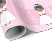 アフリカパーソナライズされた系アメリカ人の第一聖餐式 ラッピングペーパー (ロールコーナー)