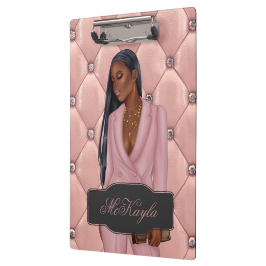 アフリカパーソナライズされた系アメリカ人のCEOボス女性 クリップボード (左)