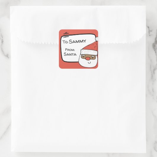 アフリカパーソナライズされた系アメリカ人サンタギフトラベル スクエアシール (バッグ)