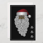 アフリカパーソナライズされた系アメリカ人サンタ・クリスマス シーズンカード (正面/裏面)