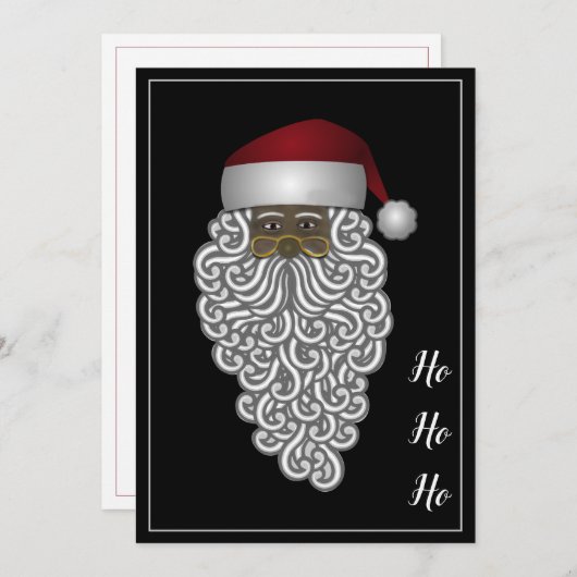 アフリカパーソナライズされた系アメリカ人サンタ・クリスマス シーズンカード (正面/裏面)