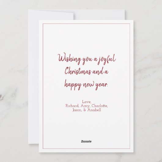 アフリカパーソナライズされた系アメリカ人サンタ・クリスマス シーズンカード (裏面)