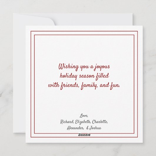 アフリカパーソナライズされた系アメリカ人サンタ・クリスマス シーズンカード (裏面)