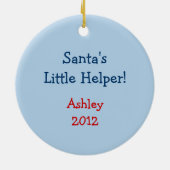 アフリカパーソナライズされた系アメリカ人サンタ・クリスマス セラミックオーナメント (裏面)