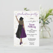 アフリカパーソナライズされた系アメリカ人タンガール卒業 招待状 (スタンド正面)