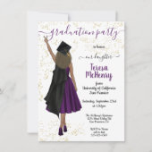 アフリカパーソナライズされた系アメリカ人タンガール卒業 招待状 (正面)