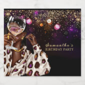 アフリカパーソナライズされた系アメリカ人女性誕生日 ビールラベル (シングルラベル)