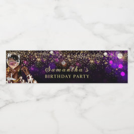 アフリカパーソナライズされた系アメリカ人女性誕生日 ペットボトルラベル