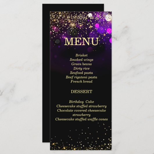 アフリカパーソナライズされた系アメリカ人女性 メニュー (正面/裏面)