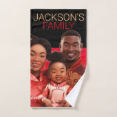 アフリカパーソナライズされた系アメリカ人家族，黒人史 バスタオルセット (ハンドタオル)