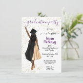 アフリカパーソナライズされた系アメリカ人少女の卒業インビ 招待状 (スタンド正面)