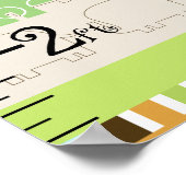 アフリカパーソナライズされた象ストライプの生育図 ポスター (角)