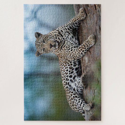 アフリカヒョウ野生大きな猫動物自然 ジグソーパズル (縦)