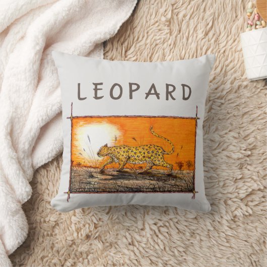アフリカヒョウ クッション (ブランケット)