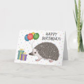 アフリカピグミーハリネズミの動物 - お誕生日おめでとう カード (正面)