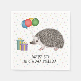 アフリカピグミーハリネズミの動物 - お誕生日おめでとう スタンダードカクテルナプキン