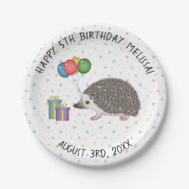 アフリカピグミーハリネズミの動物 - お誕生日おめでとう ペーパープレート