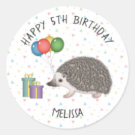アフリカピグミーハリネズミの動物 - お誕生日おめでとう ラウンドシール