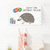 アフリカピグミーハリネズミの動物 - お誕生日おめでとう 横断幕 (インサイチュ)