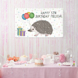 アフリカピグミーハリネズミの動物 - お誕生日おめでとう 横断幕