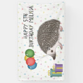 アフリカピグミーハリネズミの動物 - お誕生日おめでとう 横断幕 (縦)