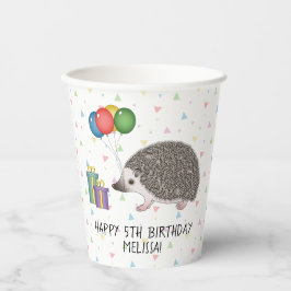 アフリカピグミーハリネズミの動物 - お誕生日おめでとう 紙コップ
