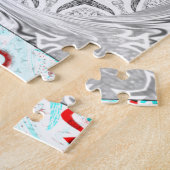 アフリカピンクシアン幾何学 ジグソーパズル (側面)