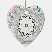 アフリカピンクシアン幾何学 セラミックオーナメント (右)