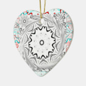 アフリカピンクシアン幾何学 セラミックオーナメント (左)