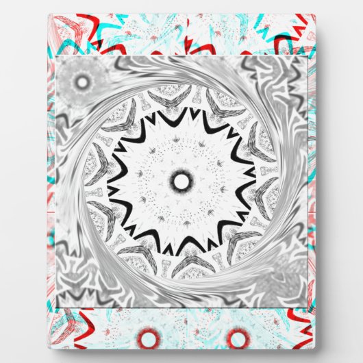 アフリカピンクシアン幾何学 フォトプラーク (正面)