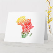 アフリカフィンガープリント、ブラックヒストリ、平等な権利、 カード (黄色い花)