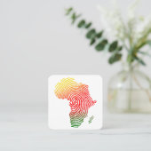 アフリカフィンガープリント、ブラックヒストリ、平等な権利、 スクエア名刺 (スタンド正面)