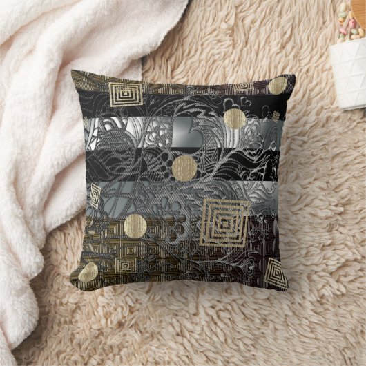 アフリカフェスティバル、ブロンズ銀および金ゴールド クッション (ブランケット)