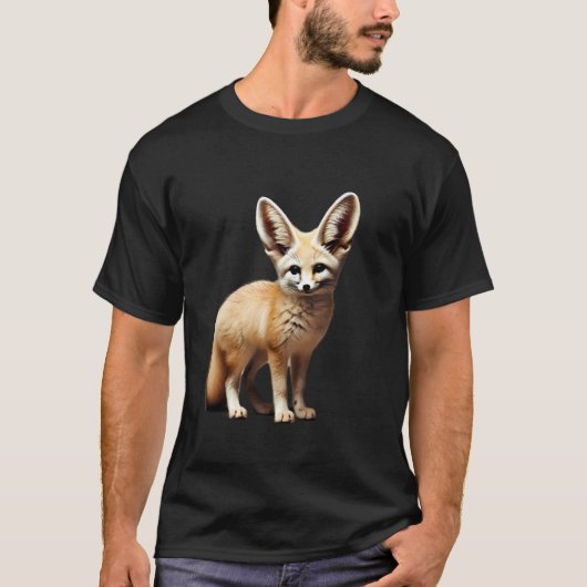 アフリカフェネックキツネ動物 Tシャツ (正面)