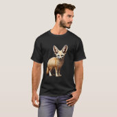 アフリカフェネックキツネ動物 Tシャツ (正面フル)