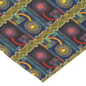 アフリカフォークアートフラワーガーデンデザイン ショートテーブルランナー (コーナー)