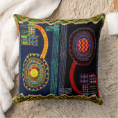 アフリカフォークアートフラワーガーデン クッション (ブランケット)