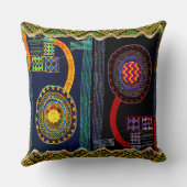 アフリカフォークアートフラワーガーデン クッション (裏面)