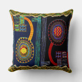 アフリカフォークアートフラワーガーデン クッション (正面)