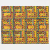 アフリカフォークアート – シームレスな形状パターン1 フリースブランケット (正面(横))