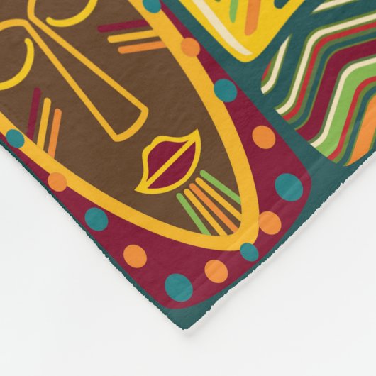 アフリカフォークアート – シームレスな形状パターン1 フリースブランケット (角)